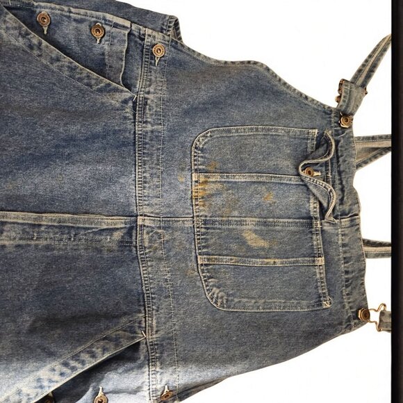 Old Navy Vtg Denim Bib Overalls Mens XL Blue Carpenter Dungarees Button Fly Y2K - Picture 13 of 16